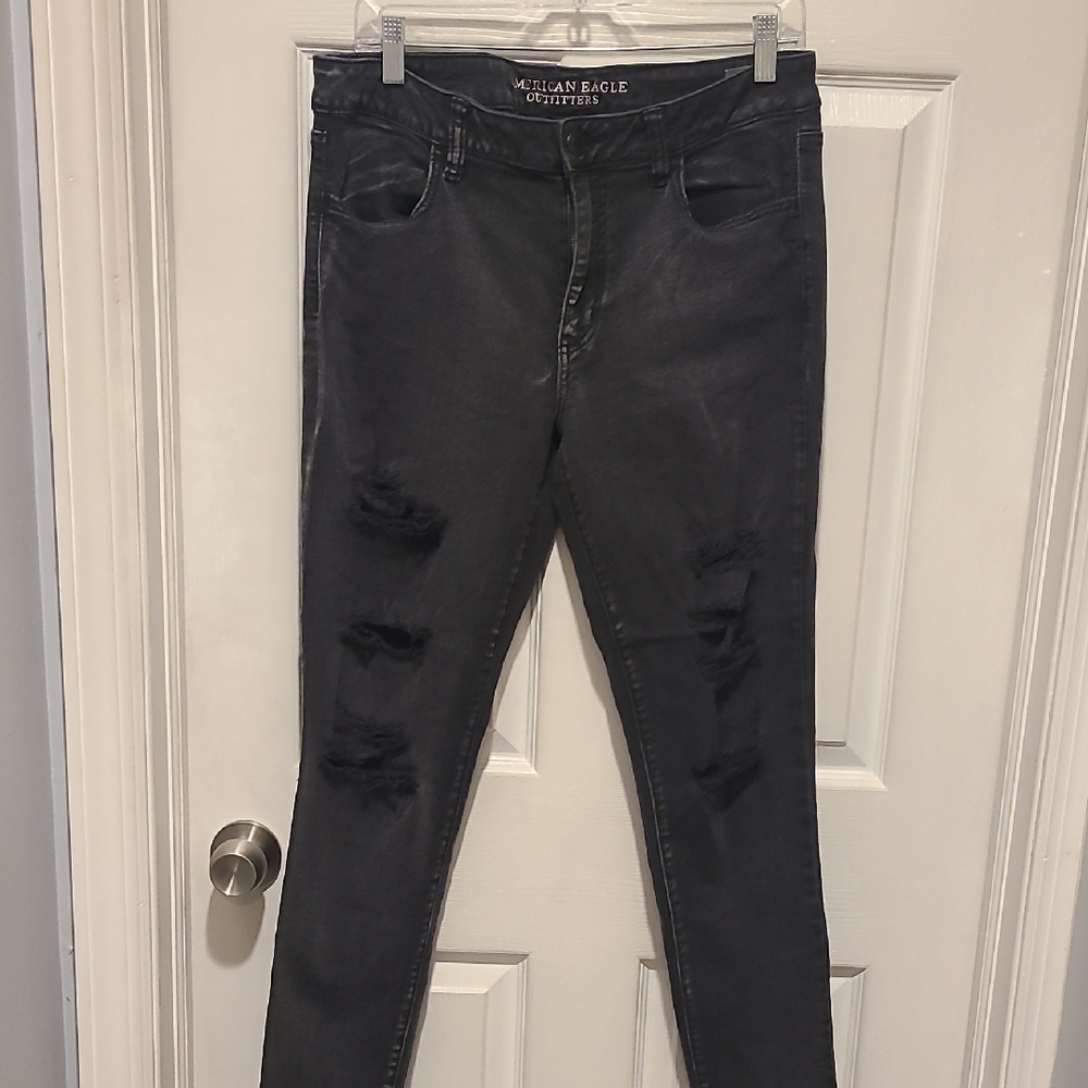 American Eagle Outfitters Women's Dark Gray Skinny Jeans